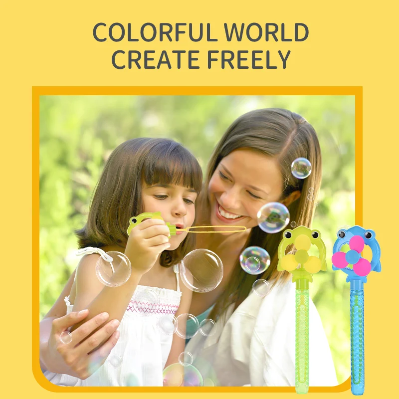 Summer party favors soap big giant water stick toy magic wand windmill crown bubble wand for children