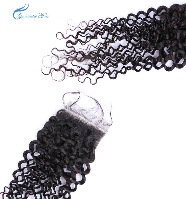 kinky curly lace closure with baby hair from 8inch to 22inch factory price human Guaranteehair 4*4 lace closure human hair
