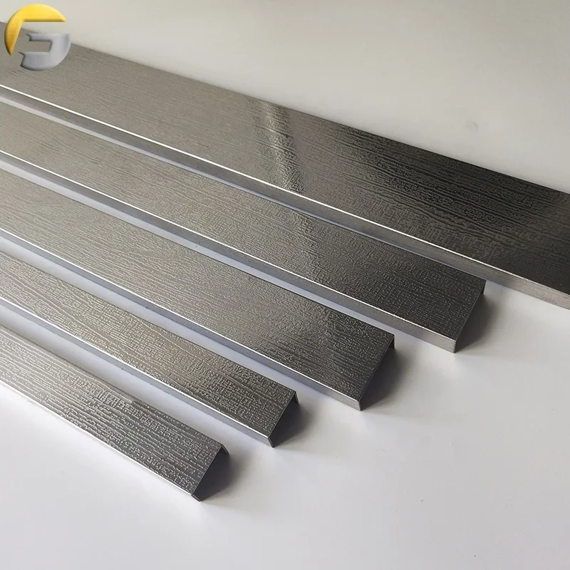 V0294 Stainless Steel Transition Strips Flooring Edge Trim Metal Lnlay Strips Cabinet Edge Trim Cabinet Skirting