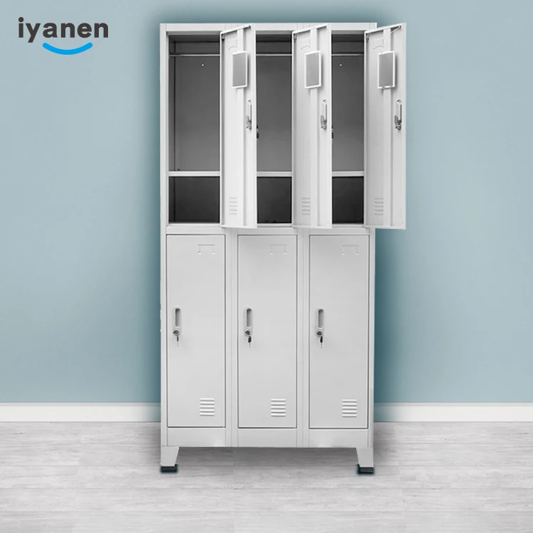 Мебель для спальни с современным дизайном, стальной шкаф, металлический шкафчик, 6 дверей, стальной шкаф, шкафчик со стоячими ножками
