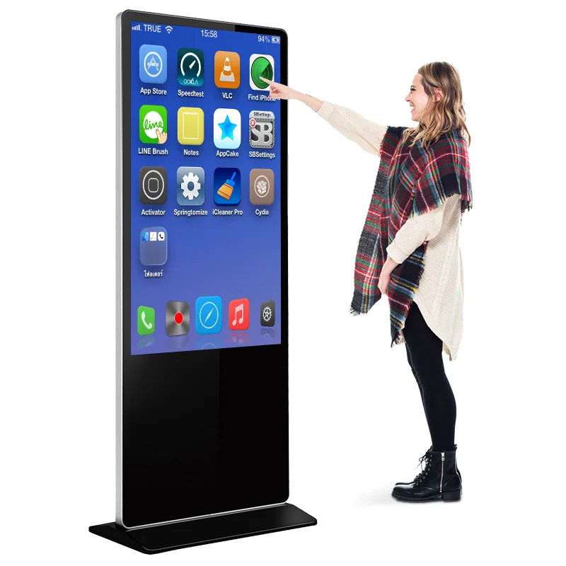 Floor Standing Vertical Interactive Digital Signage Totem LCD TV Touch Screens Kiosk Advertising Display for advertising