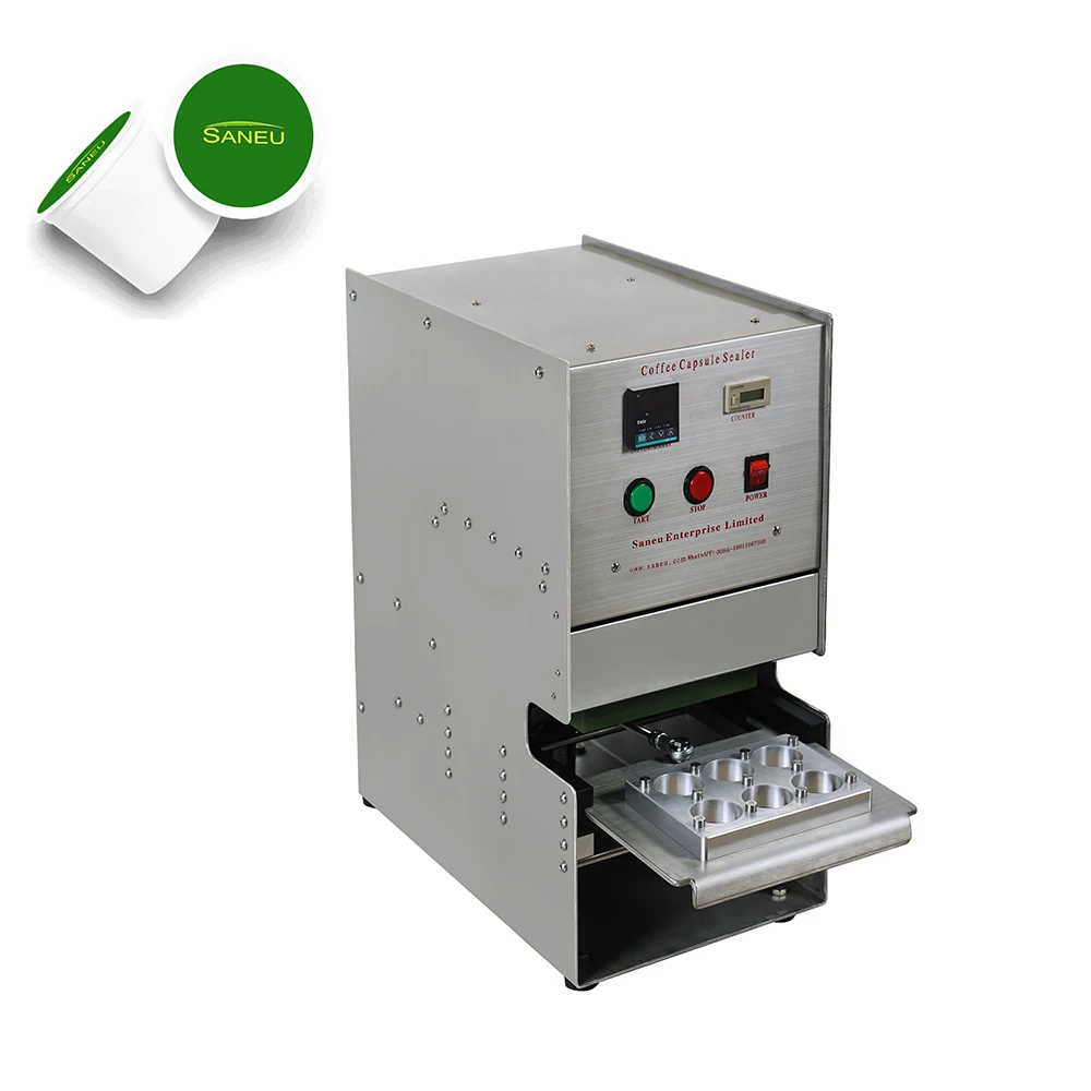 SA-6 K Cup Auto Sealing Machine Keurig Sealer 2.0 Aluminum Foil Lid Print Private Logo
