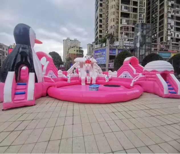 10m 18m dia factory summer hot Inflatable water park slide equipment run rides sale,inflatable water splash games for rentals