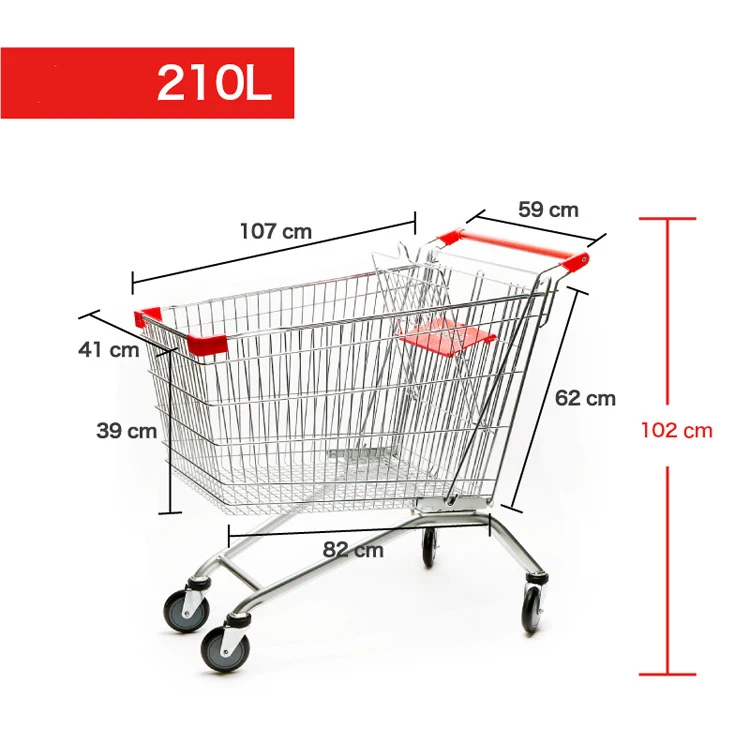 Supermarket Shopping Mall Cheap Price Metal Shopping Trolley Cart