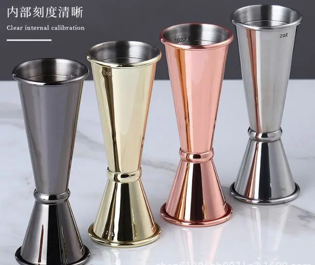 Liquor Measurer 1Oz And 2 Oz Glod Color Measuring Cup Bar Accessories Tool Double Jigger Measure