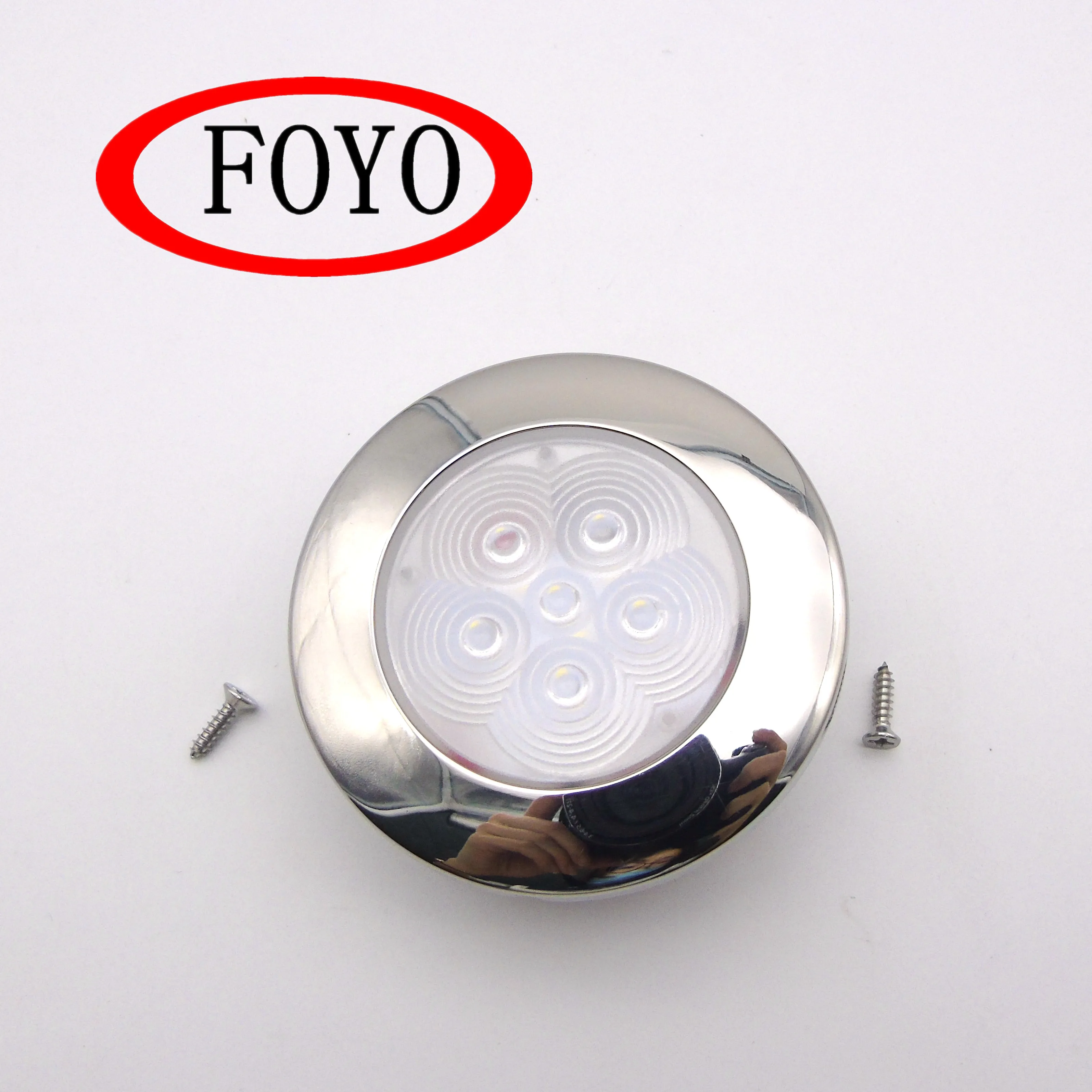 China Foyo hot sale  12V Marine Boat LED Ceiling Dome Light Car Interior Lamp for 12V Marine Boat RV Motorhome Accessories