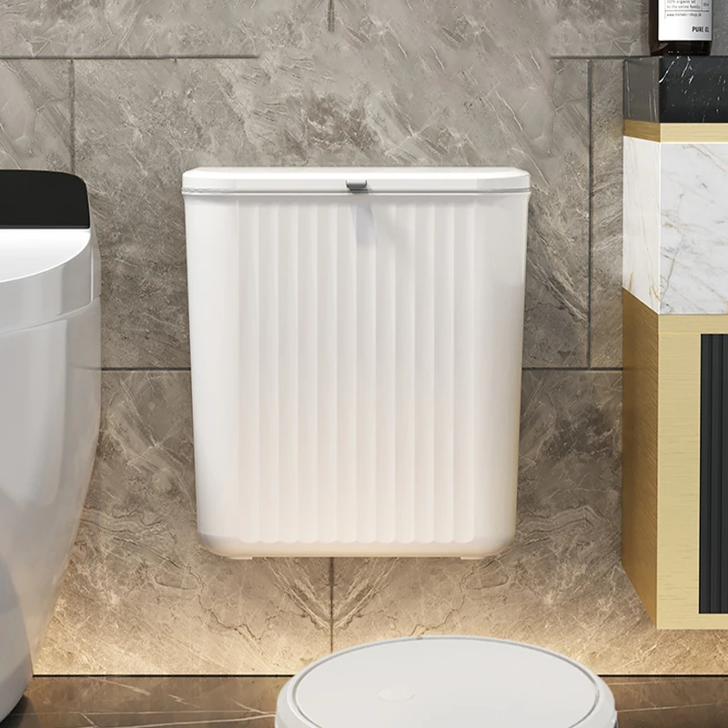 Wannuo Cheap and Fine Simple Human Trash Bin Large Capacity Plastic Wall-Mounted Trash Can With Sliding Lid