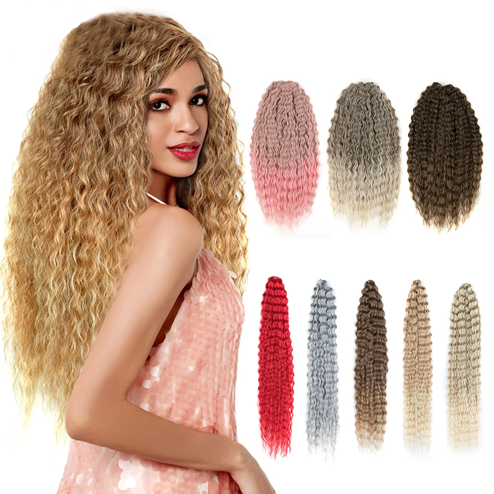 Monica Ariel Russia Jessica Katrine Crochet Synthetic Braiding Hair Extension Loose Deep Wave Synthetic Curly Wave Twist