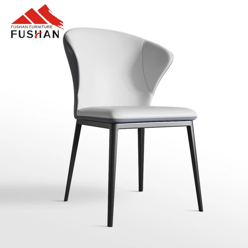 wholesale modern restaurant metal frame leather upholstered dining room chair