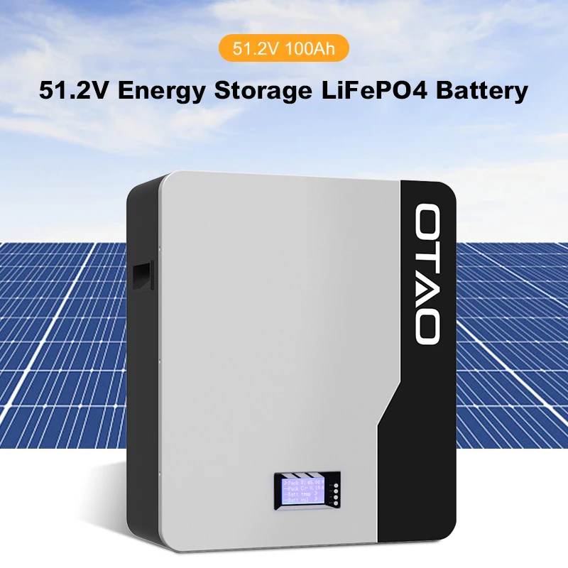 Wall Mounted Lifepo4 Battery Pack Baterias De Litio 24V 51.2V 100AH 200AH Powerwall Energy Storage Power Battery Powerstation