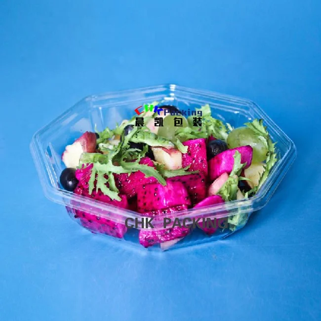 Custom cherry PLA/PET disposable clamshell blister packaging transparent square fresh fruit plastic box