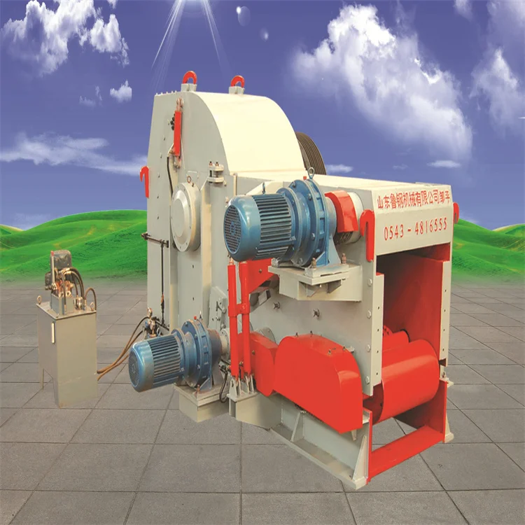Factory Supplier Biomass Wood Chips Crusher Stationary Heavy Duty Drum Wood Chipper
