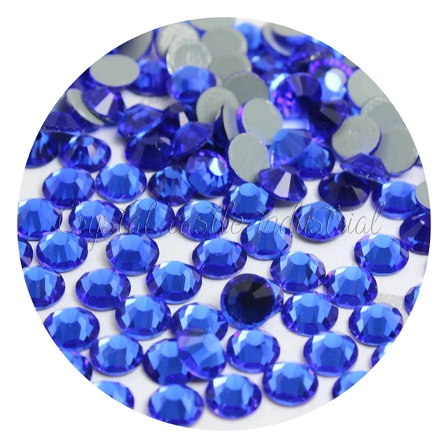 Rhinestone manufacturer ss30 sapphire flatback glass hotfix crystal stone for dance wear