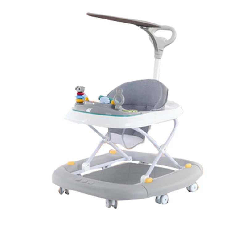 Factory price safety mute silent wheels baby walker with music