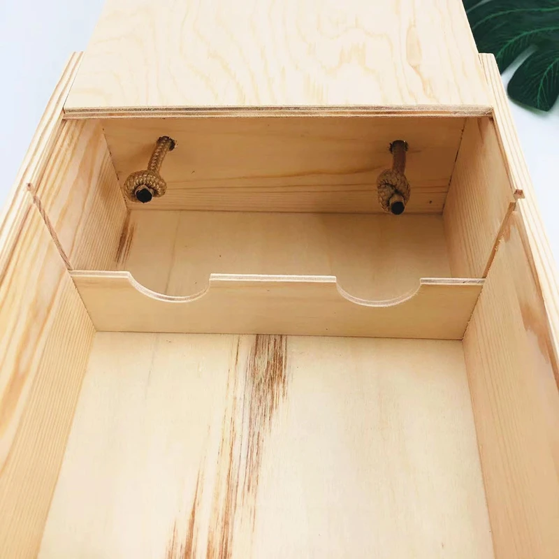 Wholesale Handmade Custom Logo Stock High-grade Wooden Wine Box 2-bottle Double Wine Case