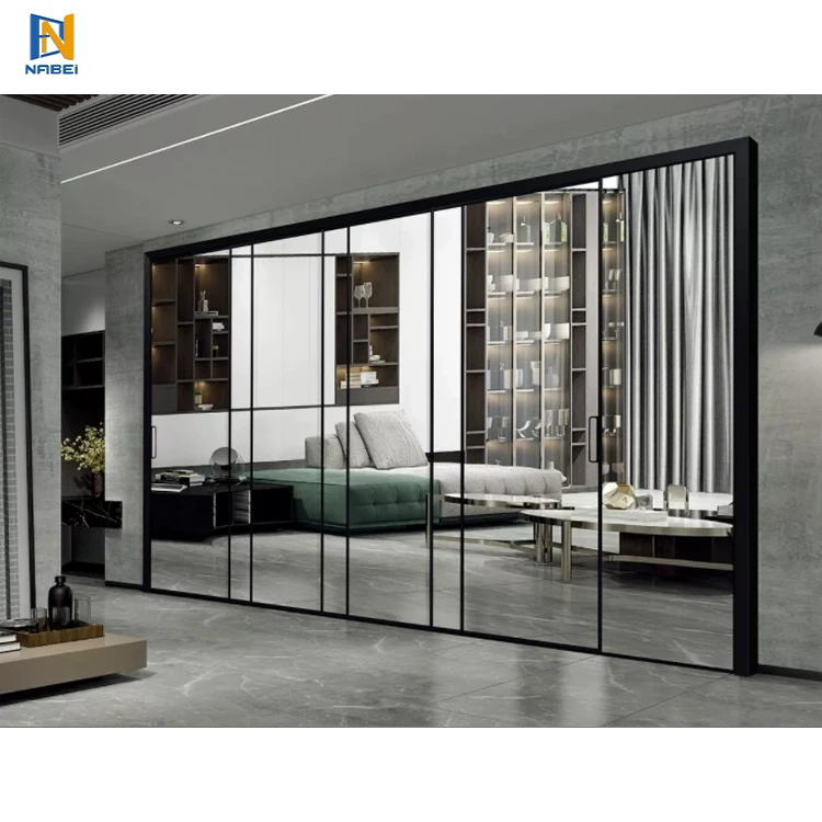 Windproof Waterproof New Construction Aluminium Double Glass Sliding Door Exterior Walls Designs Sliding Glass Doors