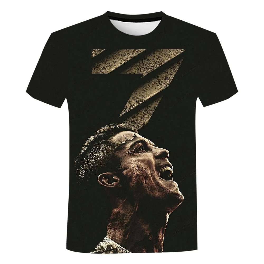 Cristiano Ronaldo-Camiseta No.7 3D Printed Shirt for Men Football Casual Round Neck Shirt Tops Star 3D Printing Shirt From Men