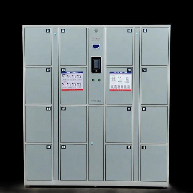 Automation digital pin code locker system smart luggage storage locker with face recognition barcode system