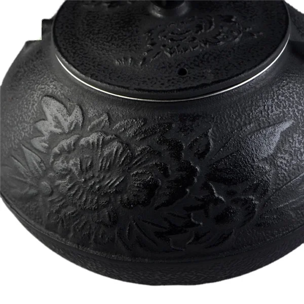 Chinese Handmade enamel cast iron teapots with peony flower