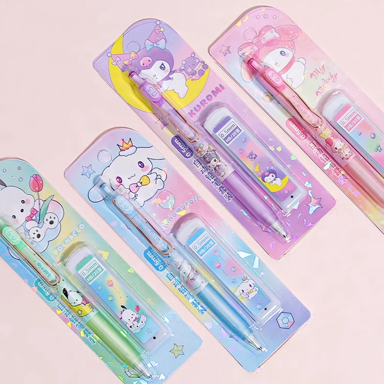 2024 Sanrioed Mechanical Pencils My Melody Kuromi Cinnamoroll 0.5mm Automatic Pencils stationery sets