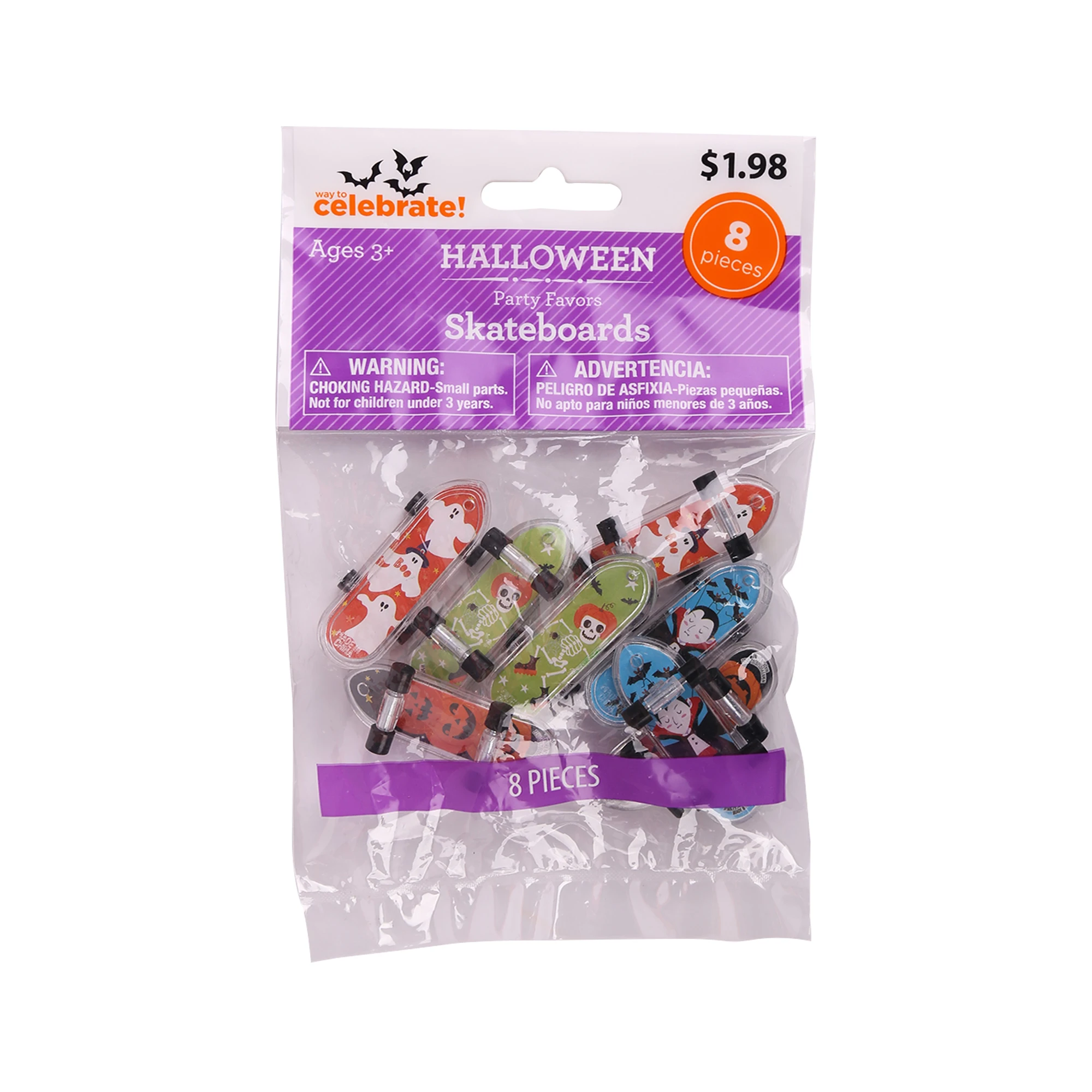 8ct Halloween printing Mini Skateboard Tech Fingerboard Deck Finger Skateboard for children