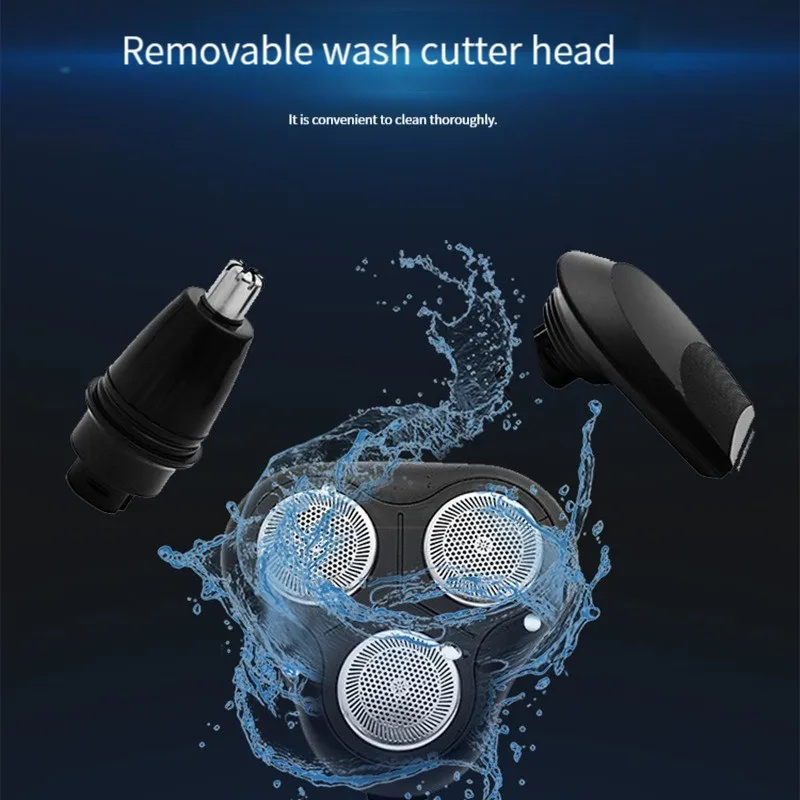 Mini Portable Electric Shaver Ipx7 Waterproof Wet 6 In 1 Electric USB Rechargtable Bald Head Nose Hair  Shaver