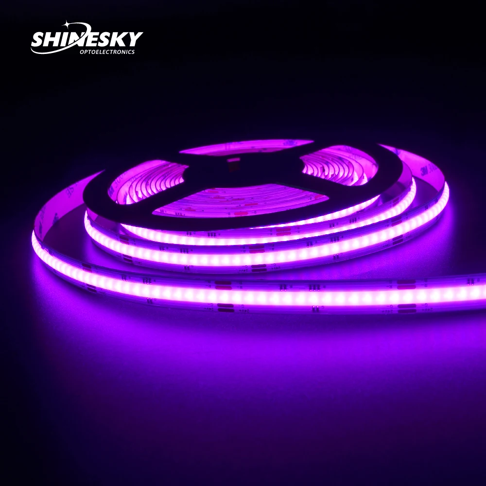 Высокая яркость плотность без пятен тени COB RGB Светодиодная лента с регулируемой яркостью обрезная DC12V Dram цветная гибкая светодиодная