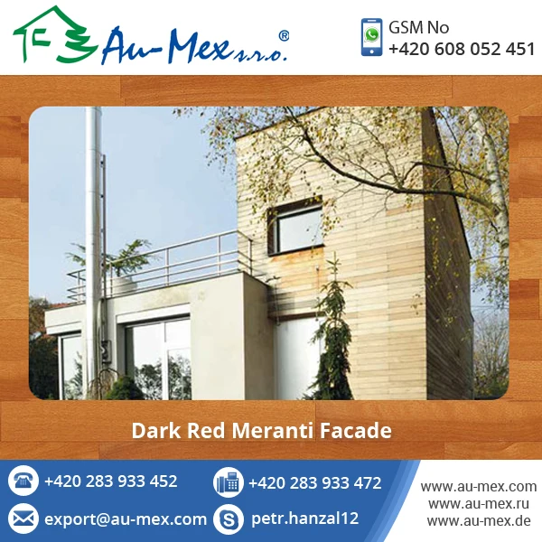 Supplier Quality Strong Built Dark Red Meranti Wood Facade Cladding