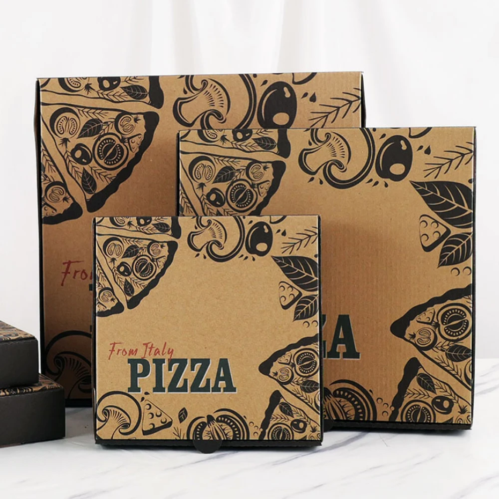 Burger Package Carton Supplier Design Printed Packing Boxes Custom Wholesale Pizza Boxes Kraft Paper with Logo 33 35 30 40 Inch