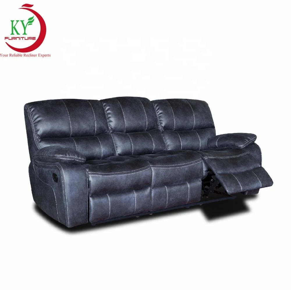 JKY Furniture Living Room Leisure Bonded Leather Reclining Sofa Set 3+1