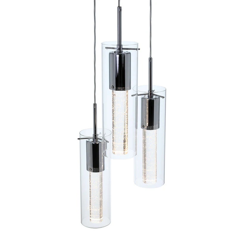 Wholesale 3 Light Pendant Modern Hanging  Crystal Cluster Light for Kitchen Pendant Light