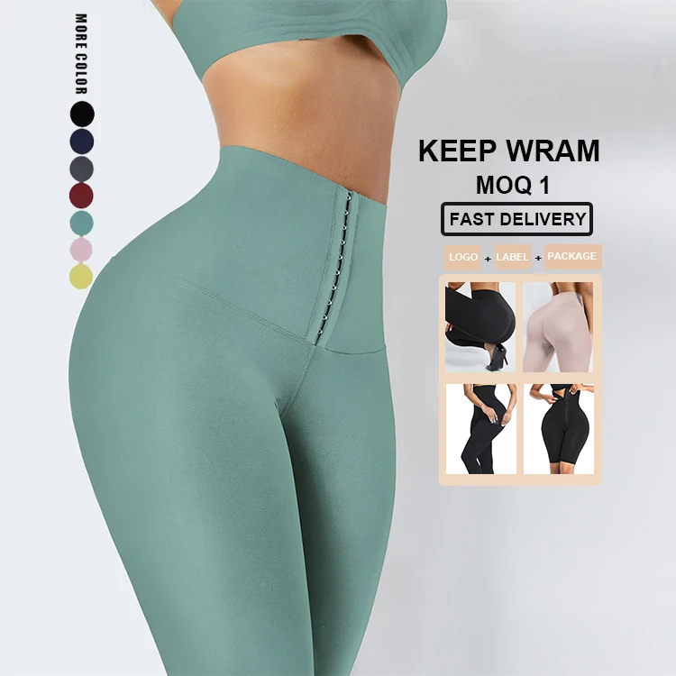 HEXIN  XS-6XLWomen High Waist Trainer Sports Yoga Leggings Workout Fitness Pants 2 in 1 Tummy Control Panties Shapewear