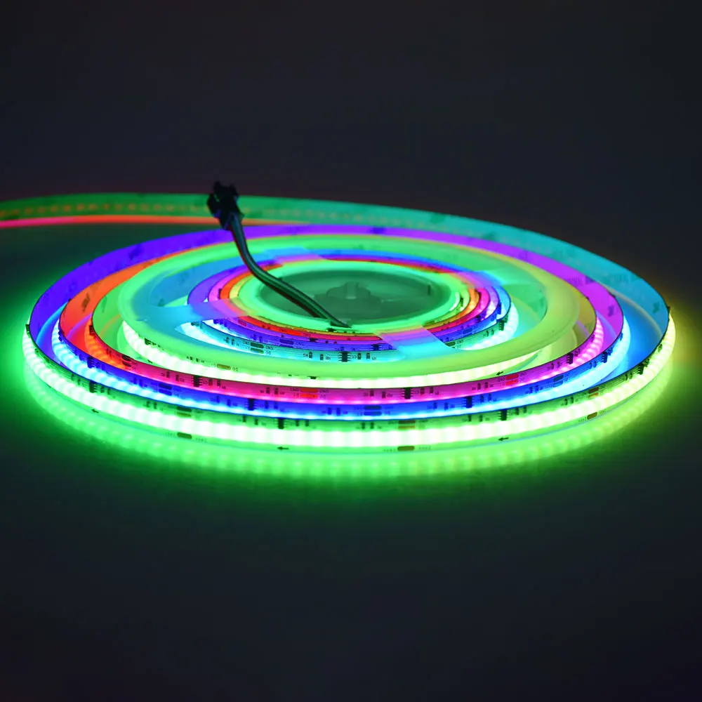 DC24V WS2811IC 576LEDS/M Pixel RGB COB LED Strip Color Flowing Strip Light Multicolor Flexible Tape Light for DIY Decoration