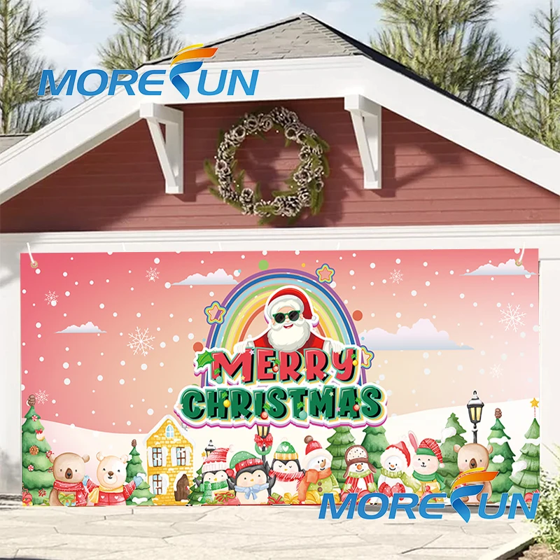 Merry Christmas Decorative Outdoor Display Tapestry Christmas Decoration Garage Banner Custom backdrop large background banner