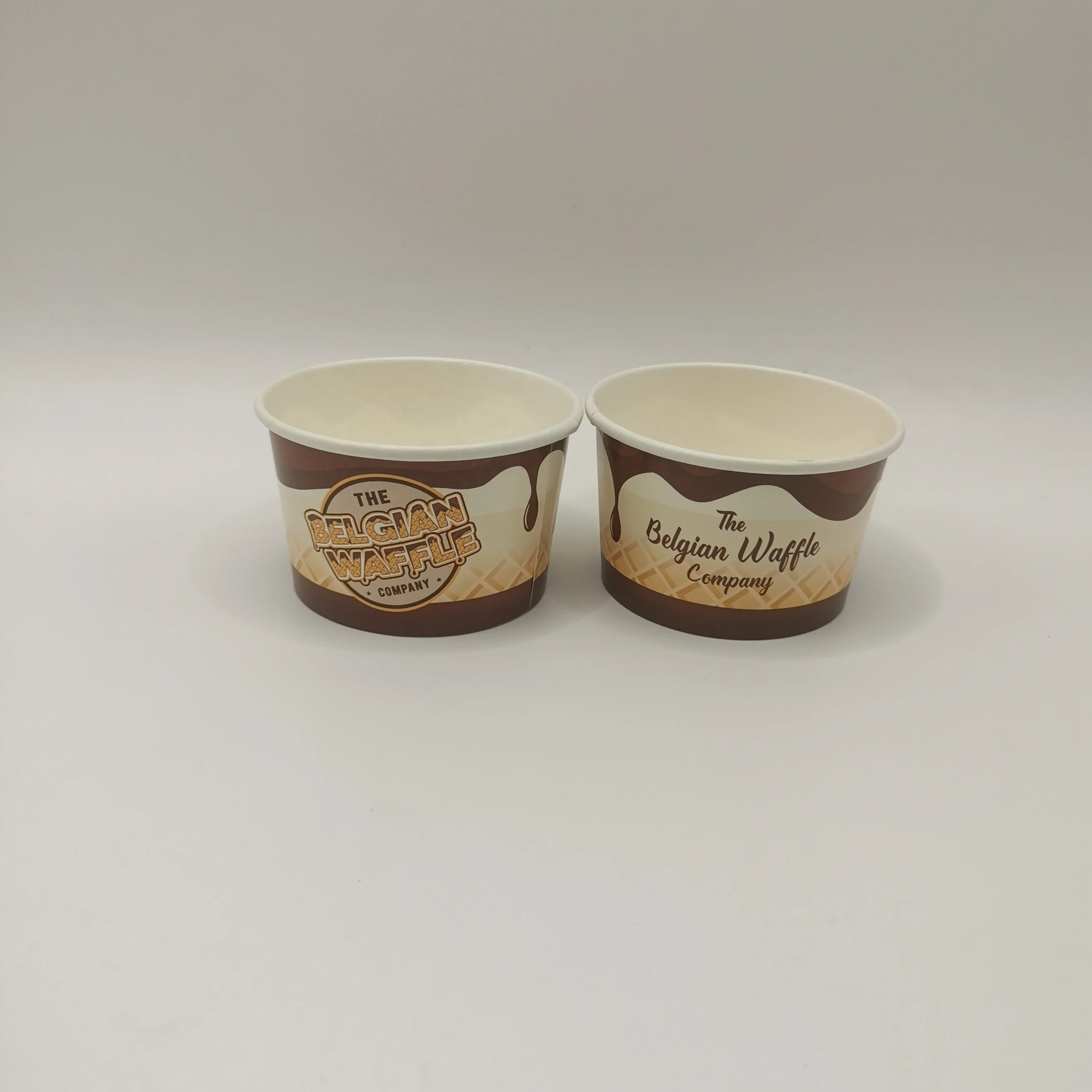 Disposable 3oz 5oz 8oz Ice Cream Packaging Paper Bowl Custom Food Grade Dessert Paper Cup With Lid Ice Cream Gelato Yogurt Cups
