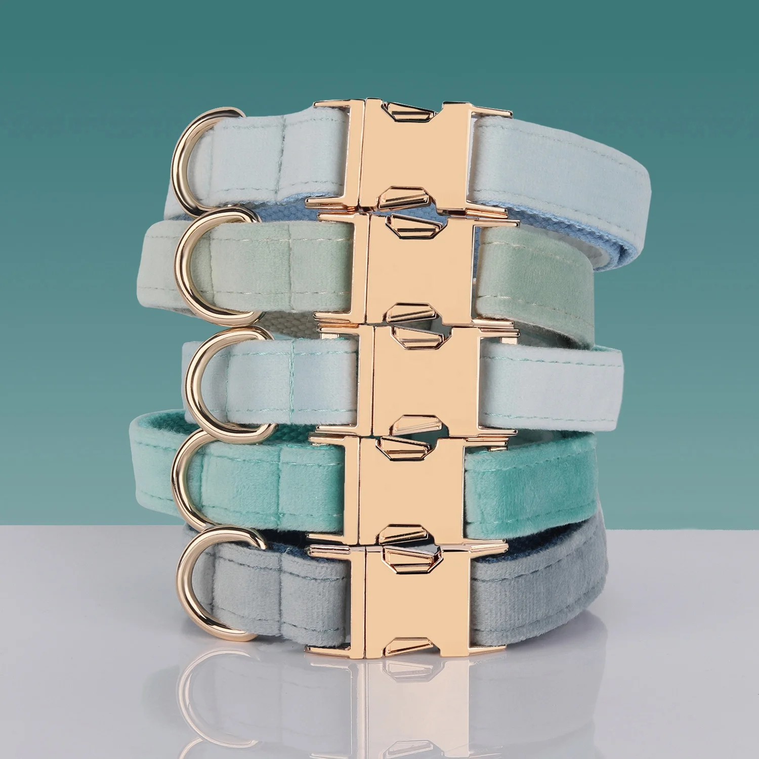 Hot sell promotional dog collar luxury durable soft velvet corduroy metal buckle dog collar wholesale pet dog tactical collar