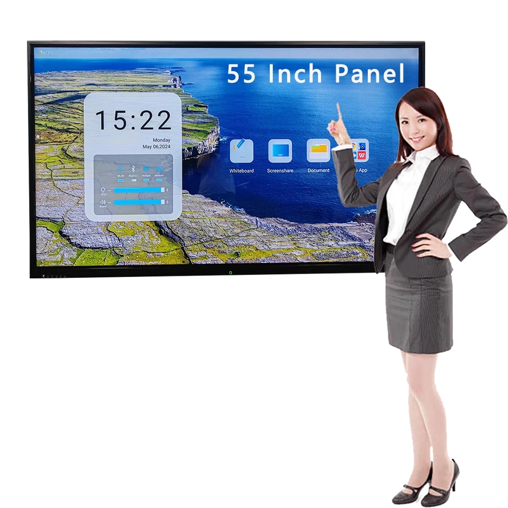 65 75 85 inch 4K HD LCD Monitor All in One Interactive Whiteboard Digital Board Touch Screen Smart TV for classroom