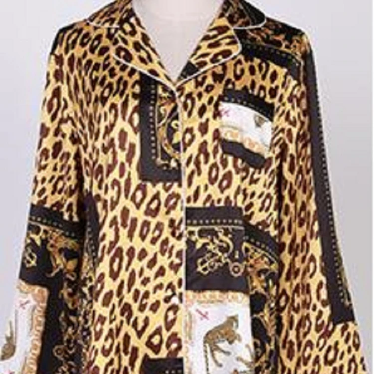 Leopard Imitation Silk Printing Custom Print Scarf Digital Printed Silk Chiffon Fabric