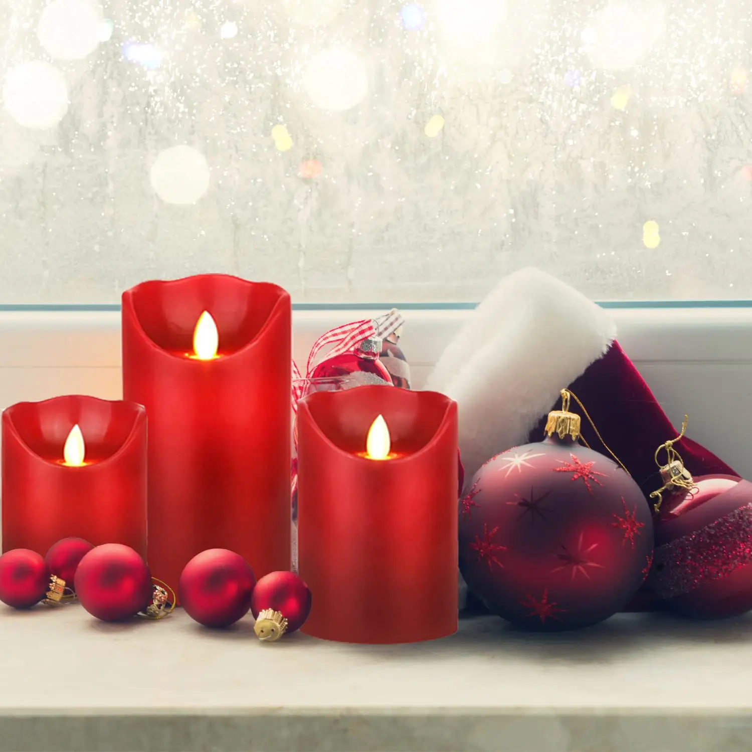 long stick battery parafin wax wedding decoration 7 day glass fragrant never ending dancing flame led candle with design