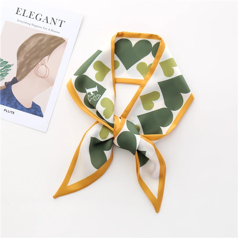 wholesale forest pattern 100% Silk Neck Scarf  Small Square Scarfs for Women Gift Packed