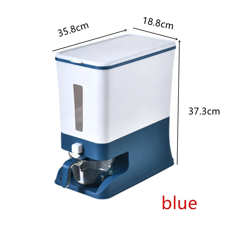 Factory  hot selling household plastic rice bucket insect and moisture proof sealed food storage grain press metering box