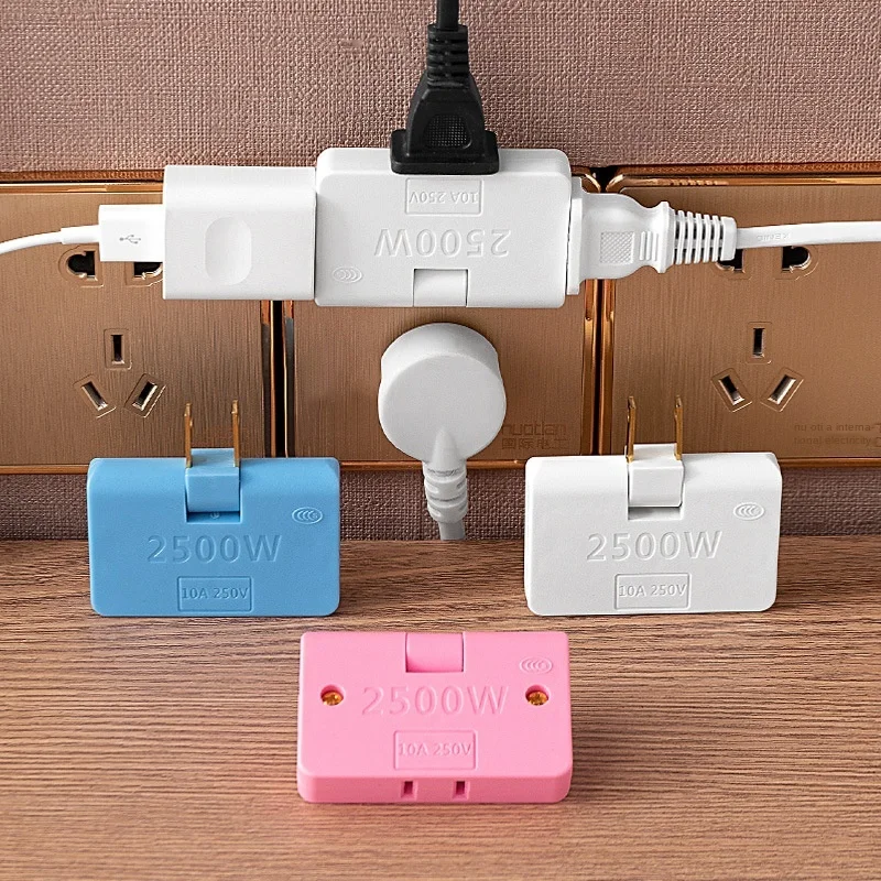 1 Piece Of Rotatable Socket Converter One In Three 180 Degree Extension Multi Plug Mini Slim Wireless Outlet Adapter