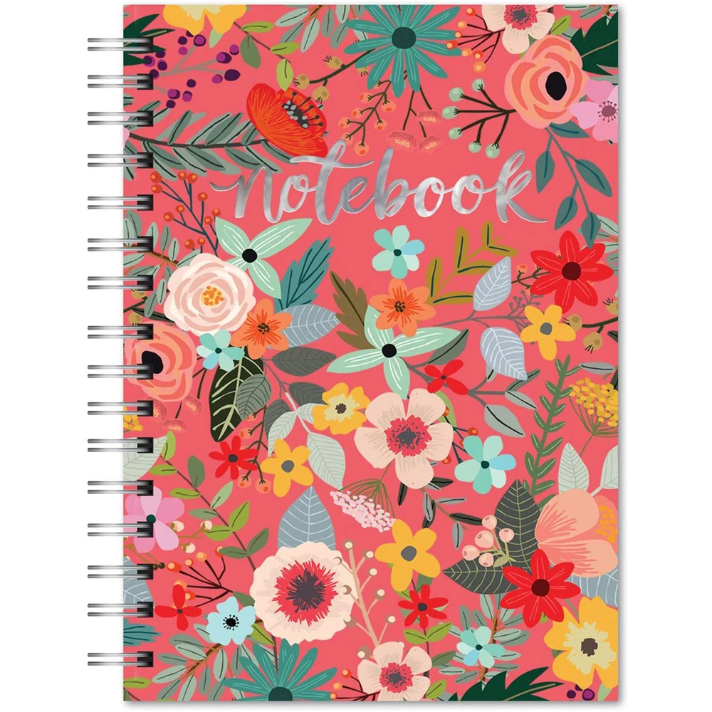 Fancy Floral Hard Cover University Spiral Diary Journal Bound Notebook