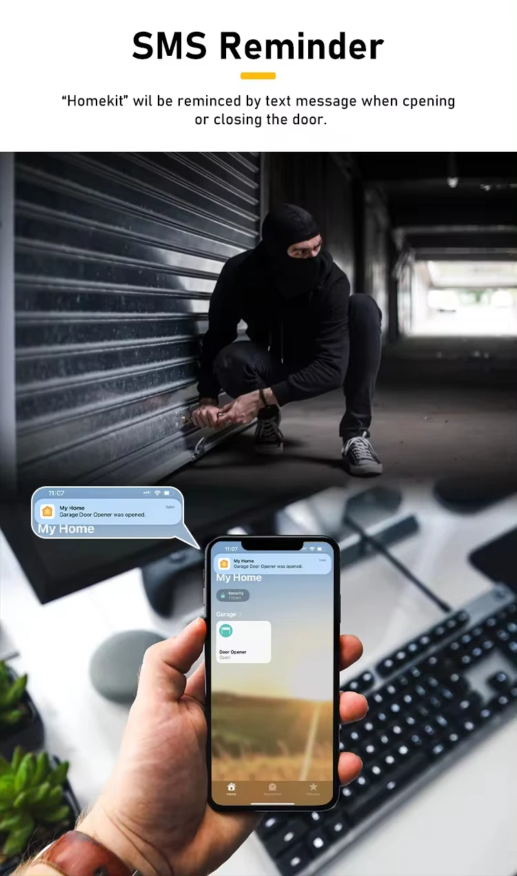 AGSHOME Matter Smart Garage Door Opener Remote,Garage Door Wireless Controller Compatible with Homekit Google Assistant