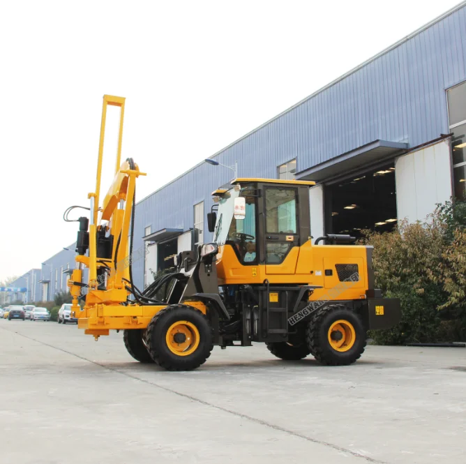 Diesel  highway guardrail post installation safety barrier road fence pile driver machine