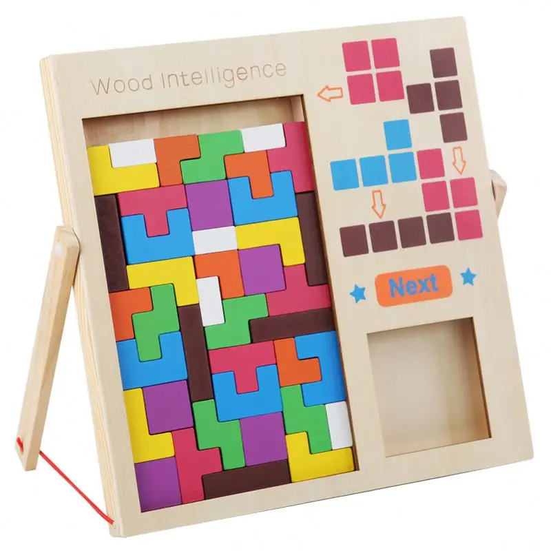 Wood Russia Cube Blocks Intelligence Tangram Puzzle Children Disassembly Building Blocks Game Kids Educational Wooden Puzzle Toy
