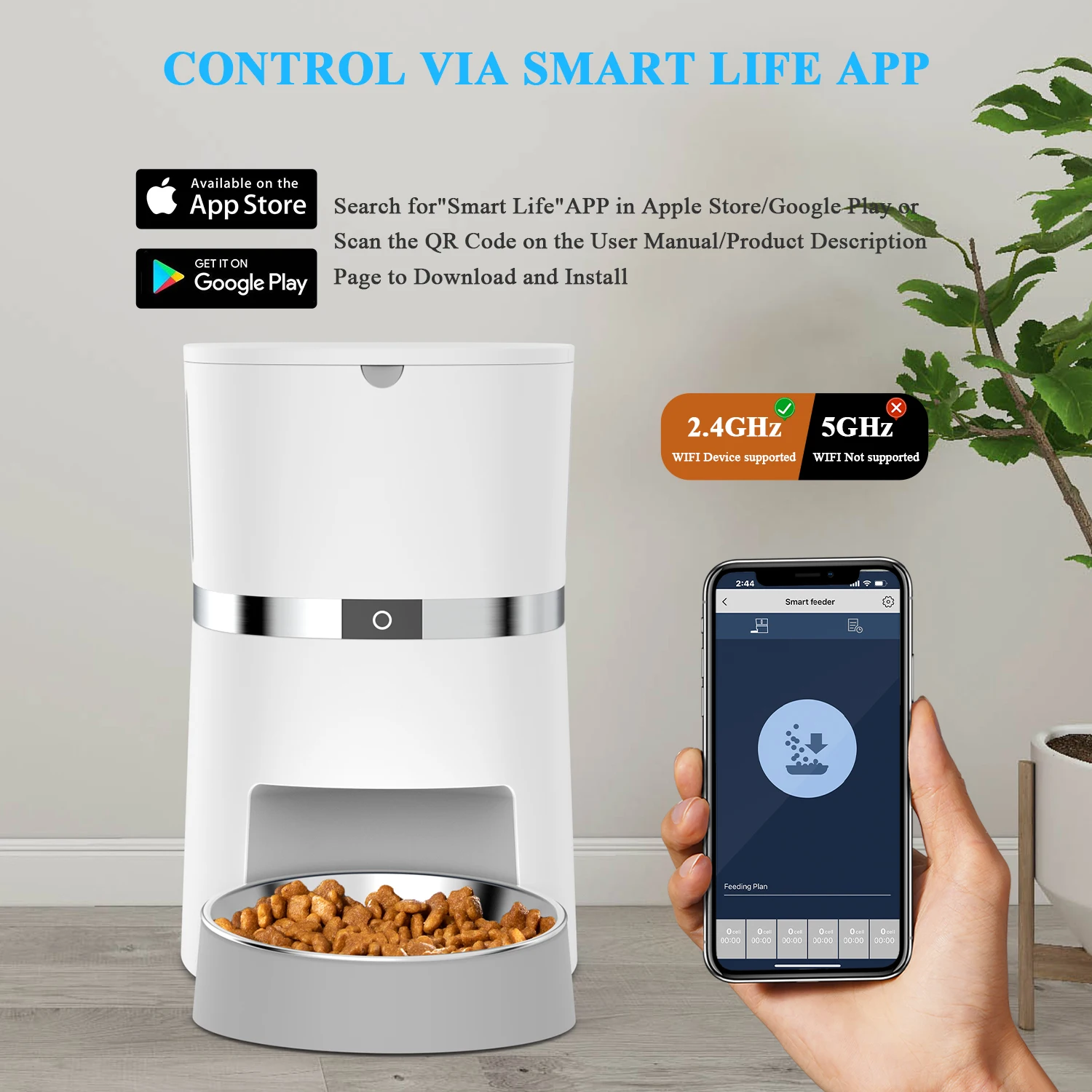Pet-Healthy Wifi App Control Microchip Pet Dispenser Automatic Pet Feeder for Dog Cat Comedor Automatico Para Perros Dispensador