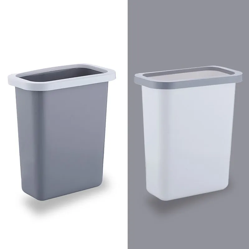 Plastic Hanging Waste Bin Trash Can Kitchen Wall Mounted 5 Litre Carton Dustbin Plastic Cans for Storage with Lid Folding