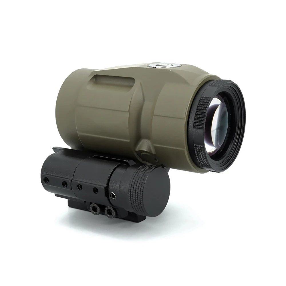 Tactical Prism 3X Magnifier Sight Diopter Adjustment Juliet3 Magnifier Scope With Push Button FTC Magnifier Mount