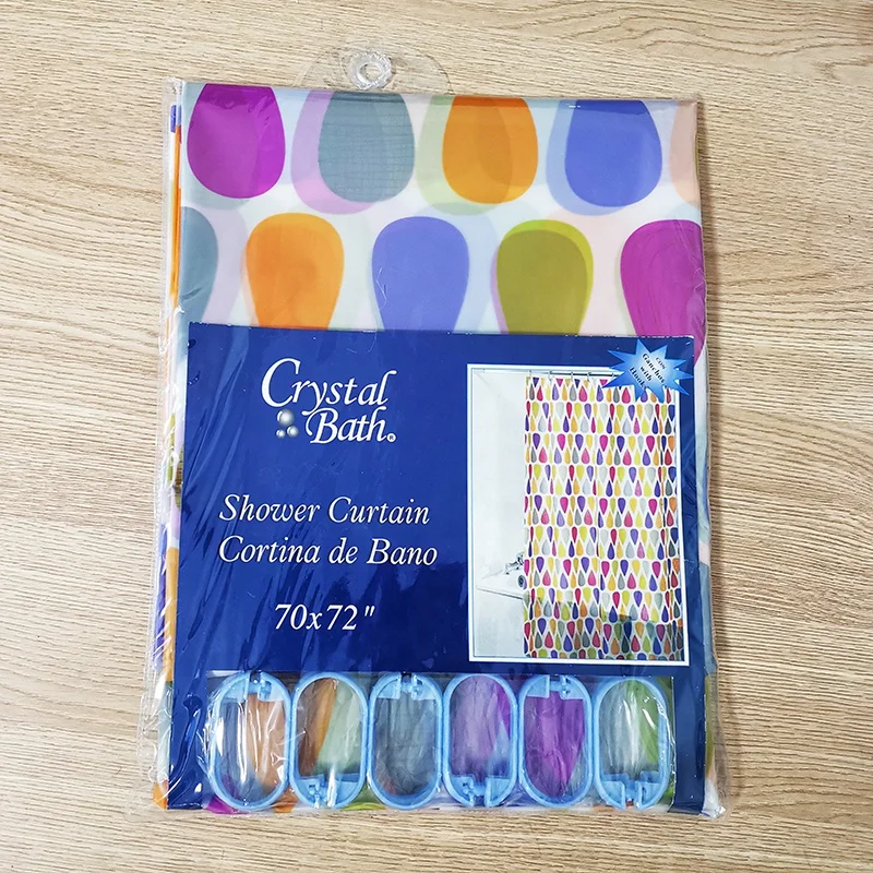 2022 hot sold customized logo printed PEVA shower curtains used in bathroom